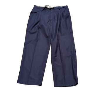 Sixth June Oversized Navy Suit Trousers with Belt Size 2XL